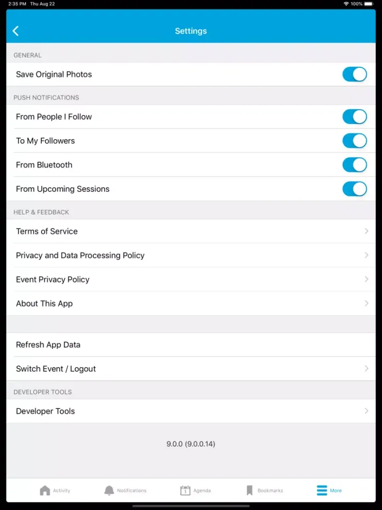 Capturas de pantalla de 2019 mPower Conference iPad 