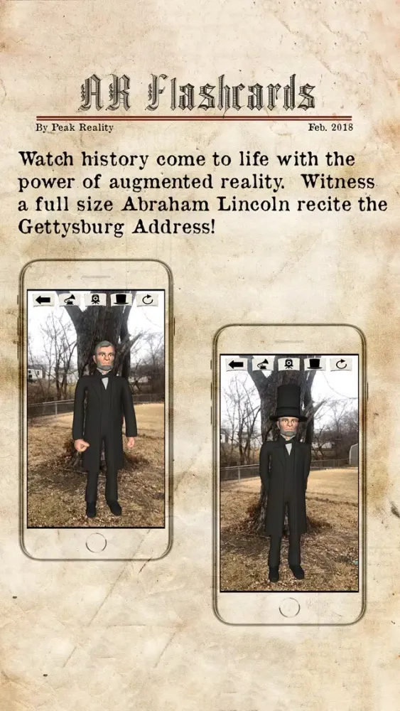 AR Flashcards Abraham Lincoln Ekran Görüntüleri
