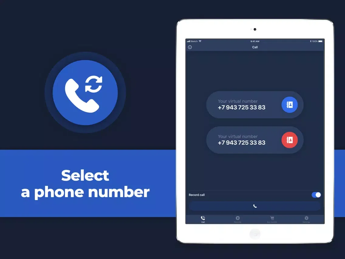 ReCa - recorder & calling app iPad 应用截图