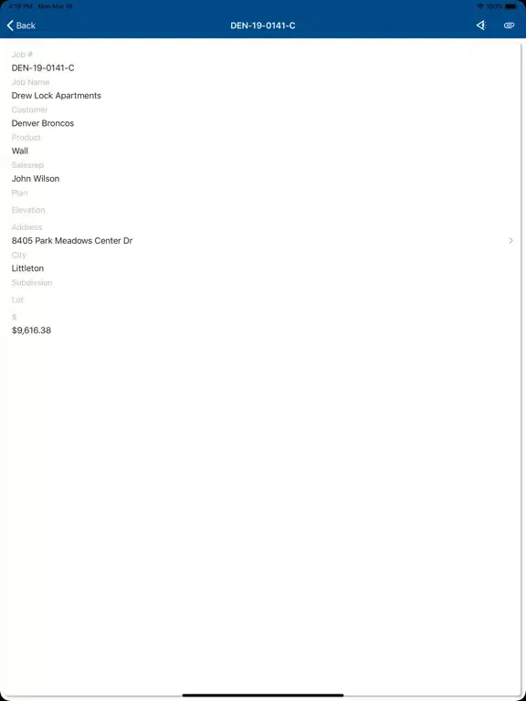 MiTek® Management iPad  Ekran Görüntüleri