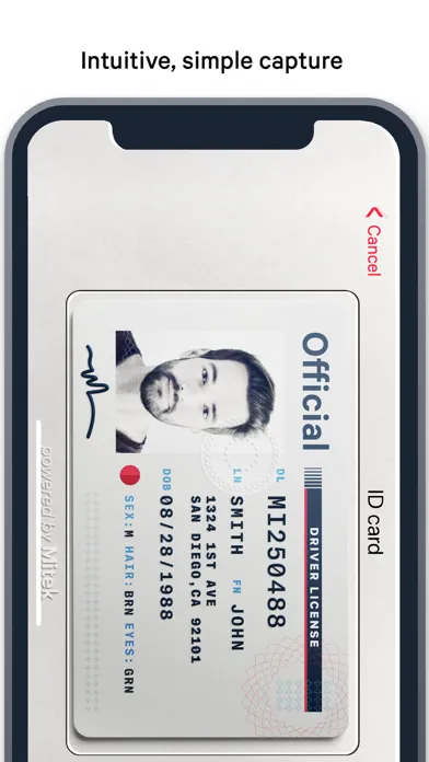 Mitek Mobile Verify Ekran Görüntüleri
