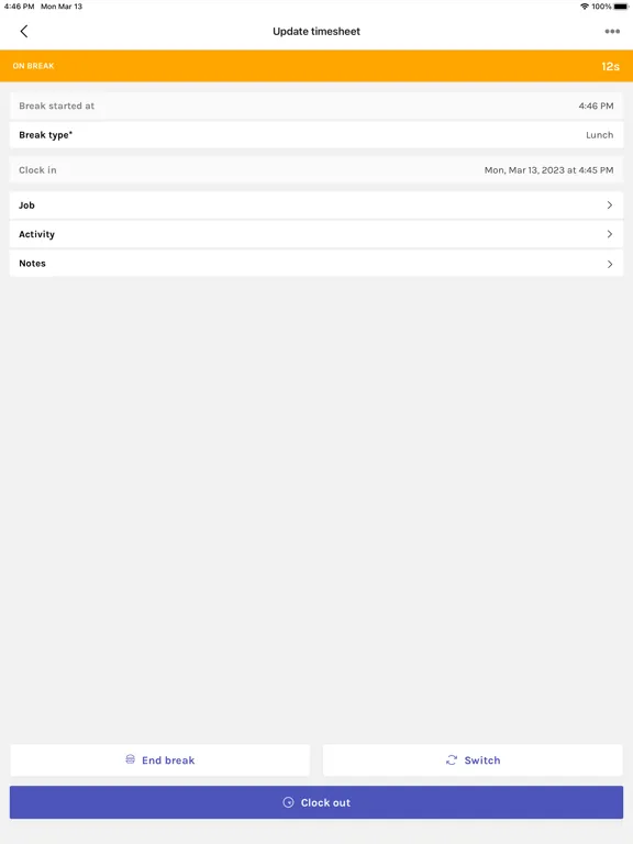 Ảnh chụp màn hình của Miter HR iPad 