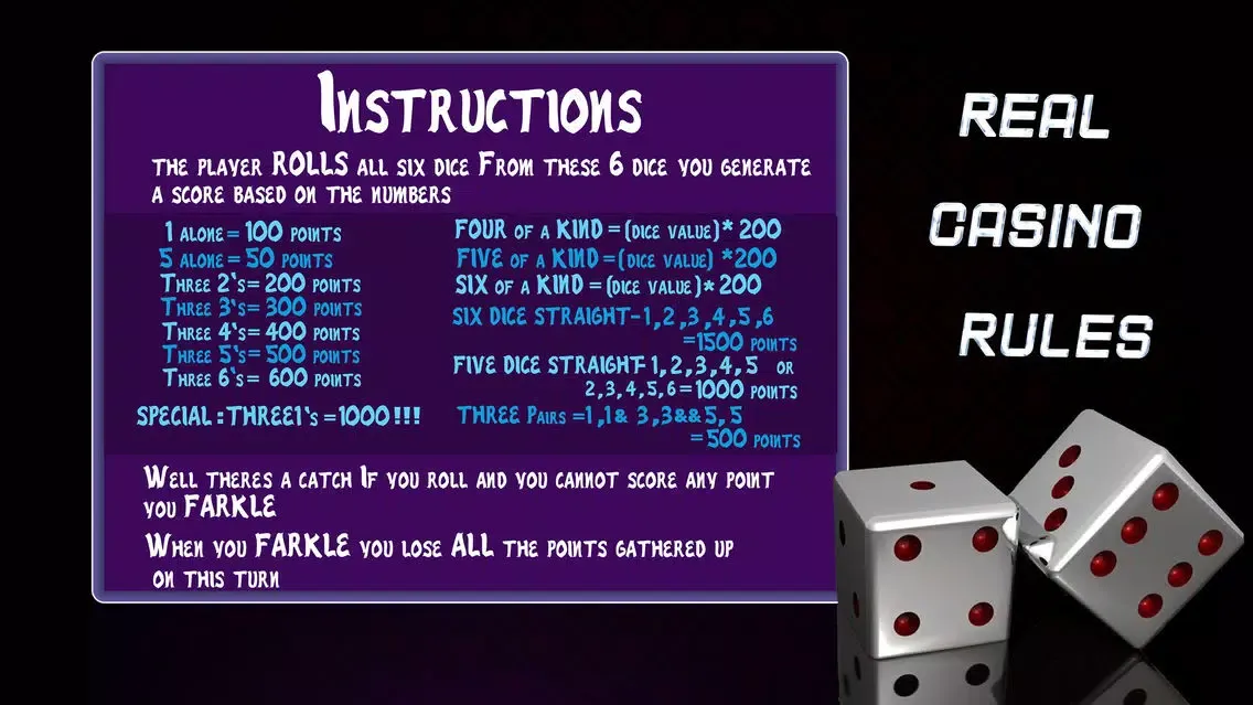 Ảnh chụp màn hình của Addict Farkle - Deluxe Vegas Solo Free Casino Game