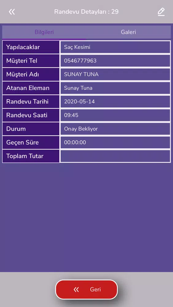 تصاویر Kuafor Randevu Takip - CLI