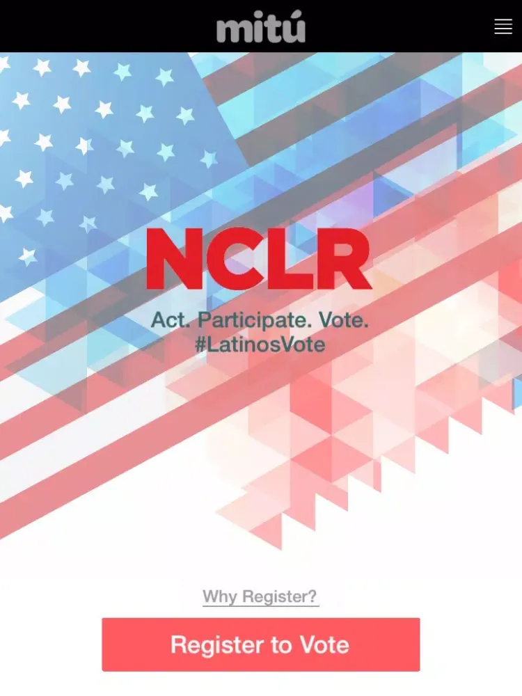 Ảnh chụp màn hình của Latinos Vote iPad 