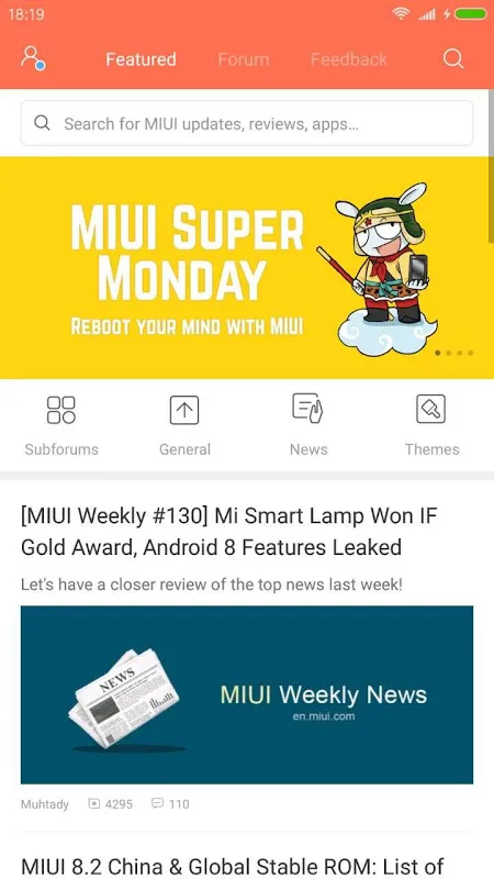 Captures d'écran de MIUI Forum