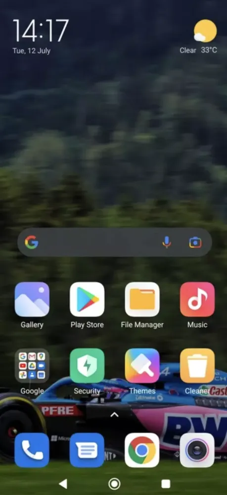 Ảnh chụp màn hình của System launcher