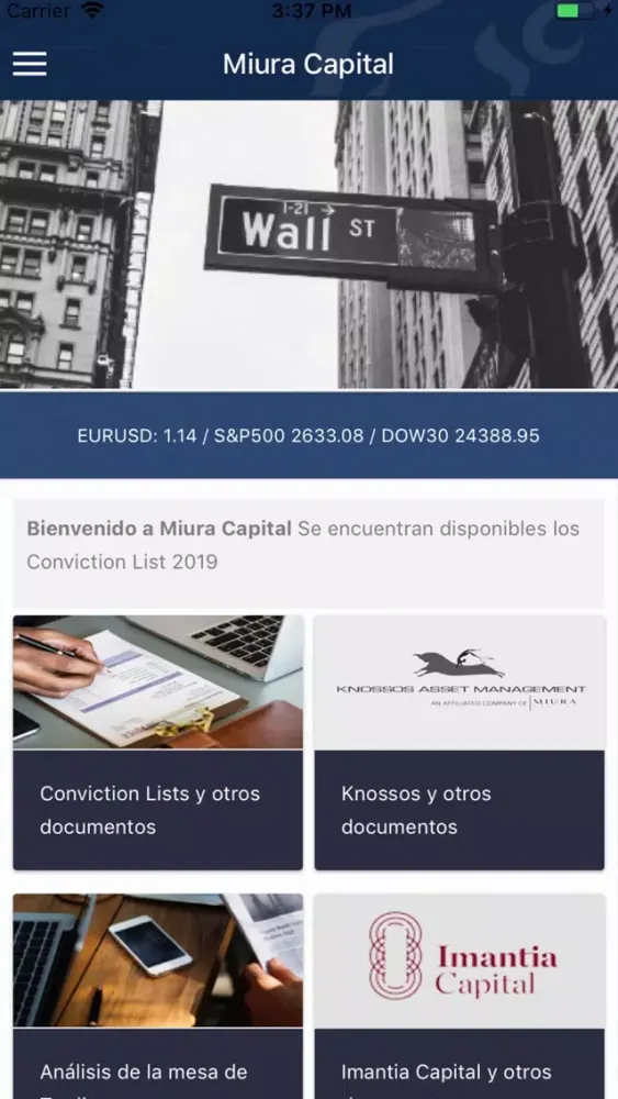 Capturas de pantalla de Miura Capital App