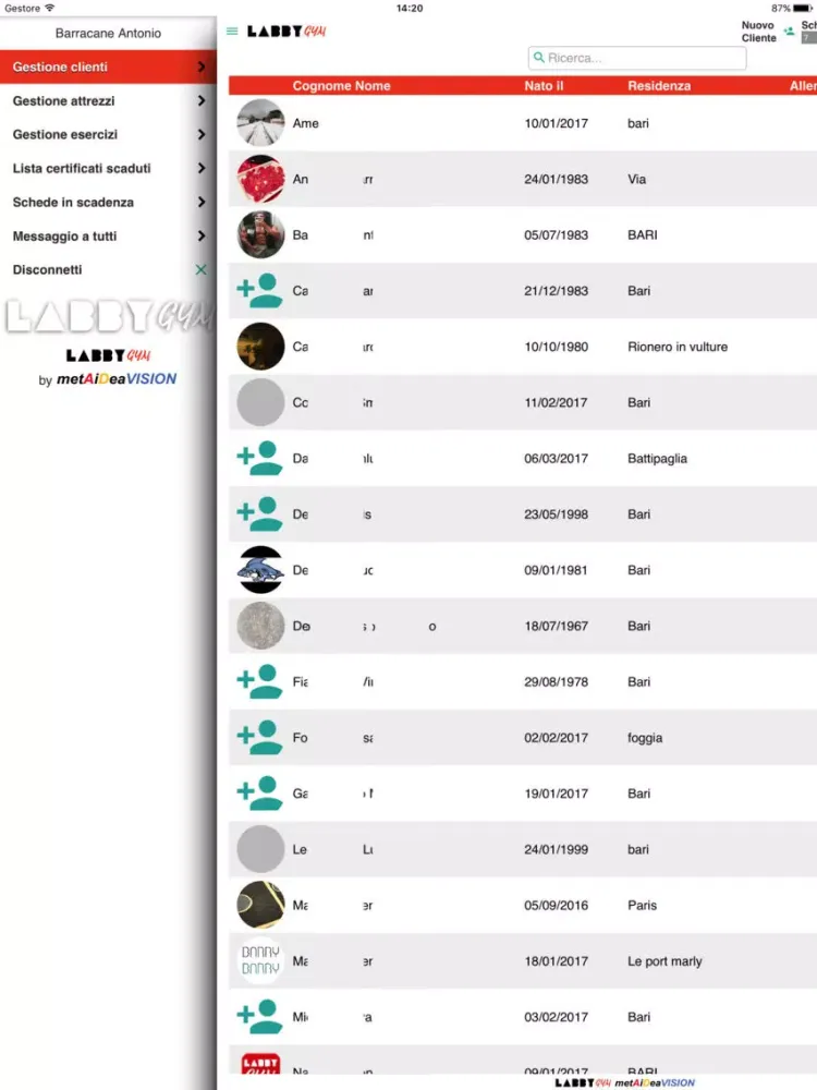 Ảnh chụp màn hình của GymItaly PT LabbyGym iPad 