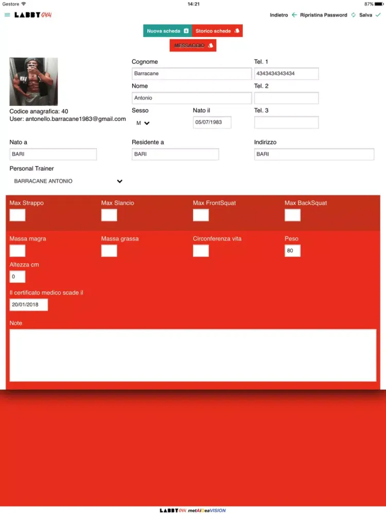 Ảnh chụp màn hình của Stark PT LabbyGym iPad 