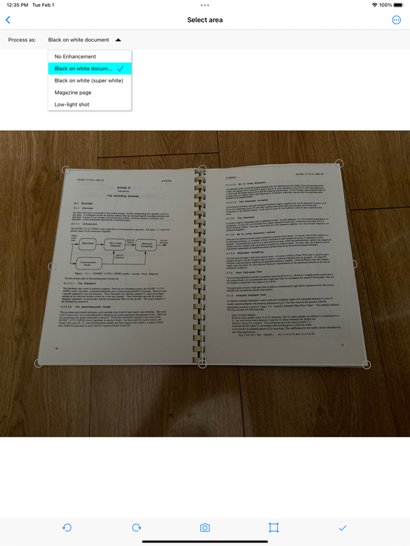 Tangkapan layar MDScan + OCR iPad 