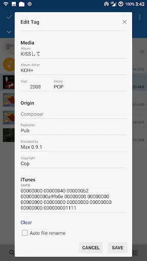 Capturas de tela do MiX Tagger - Tag Editor Add-on