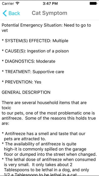 Capturas de pantalla de Cat Symptom Checker