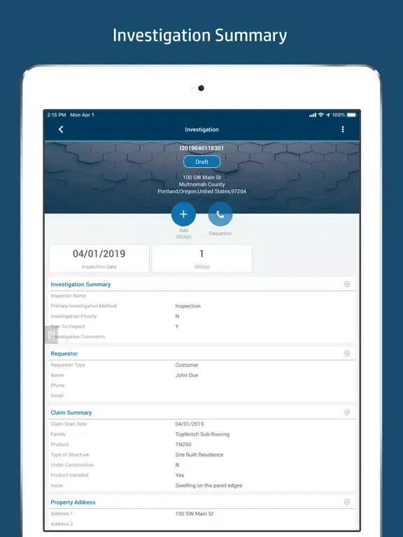 LP Property Inspection iPad  স্ক্রিনশট