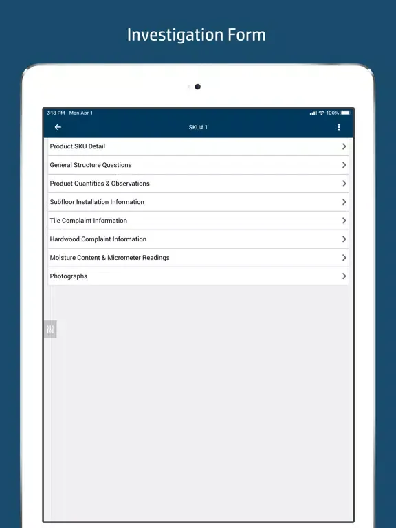 LP Property Inspection iPad  স্ক্রিনশট