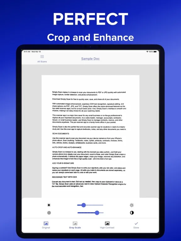 Capturas de tela do Simply Scan Scanner PDF Editor iPad 