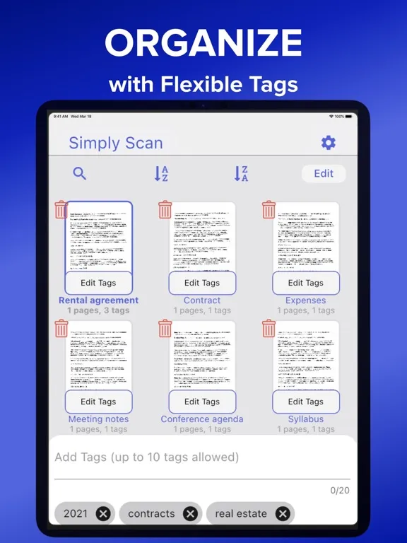 Capturas de tela do Simply Scan Scanner PDF Editor iPad 