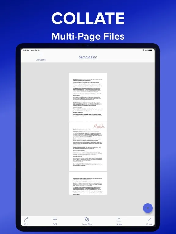 Capturas de tela do Simply Scan Scanner PDF Editor iPad 