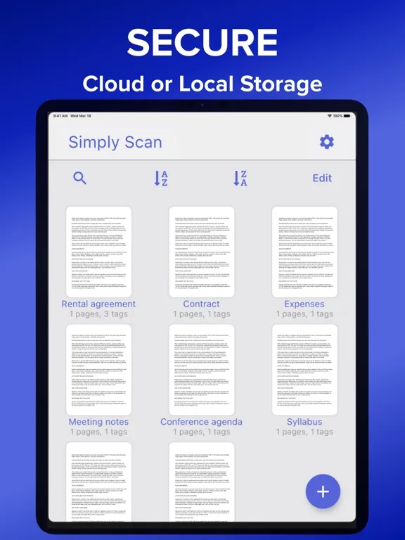 Capturas de tela do Simply Scan Scanner PDF Editor iPad 