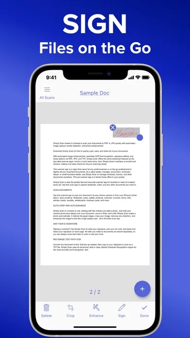Capturas de tela do Simply Scan Scanner PDF Editor