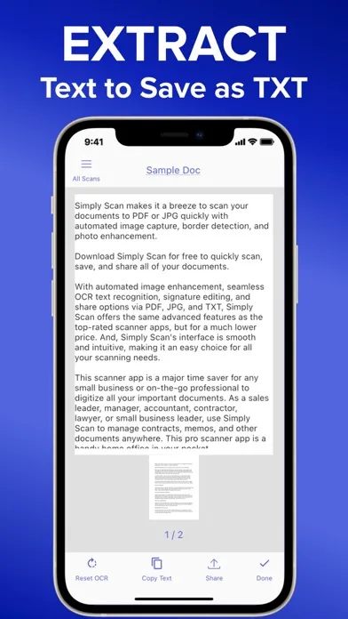 Capturas de tela do Simply Scan Scanner PDF Editor