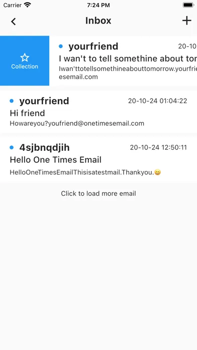 Zrzuty ekranu One Times Email