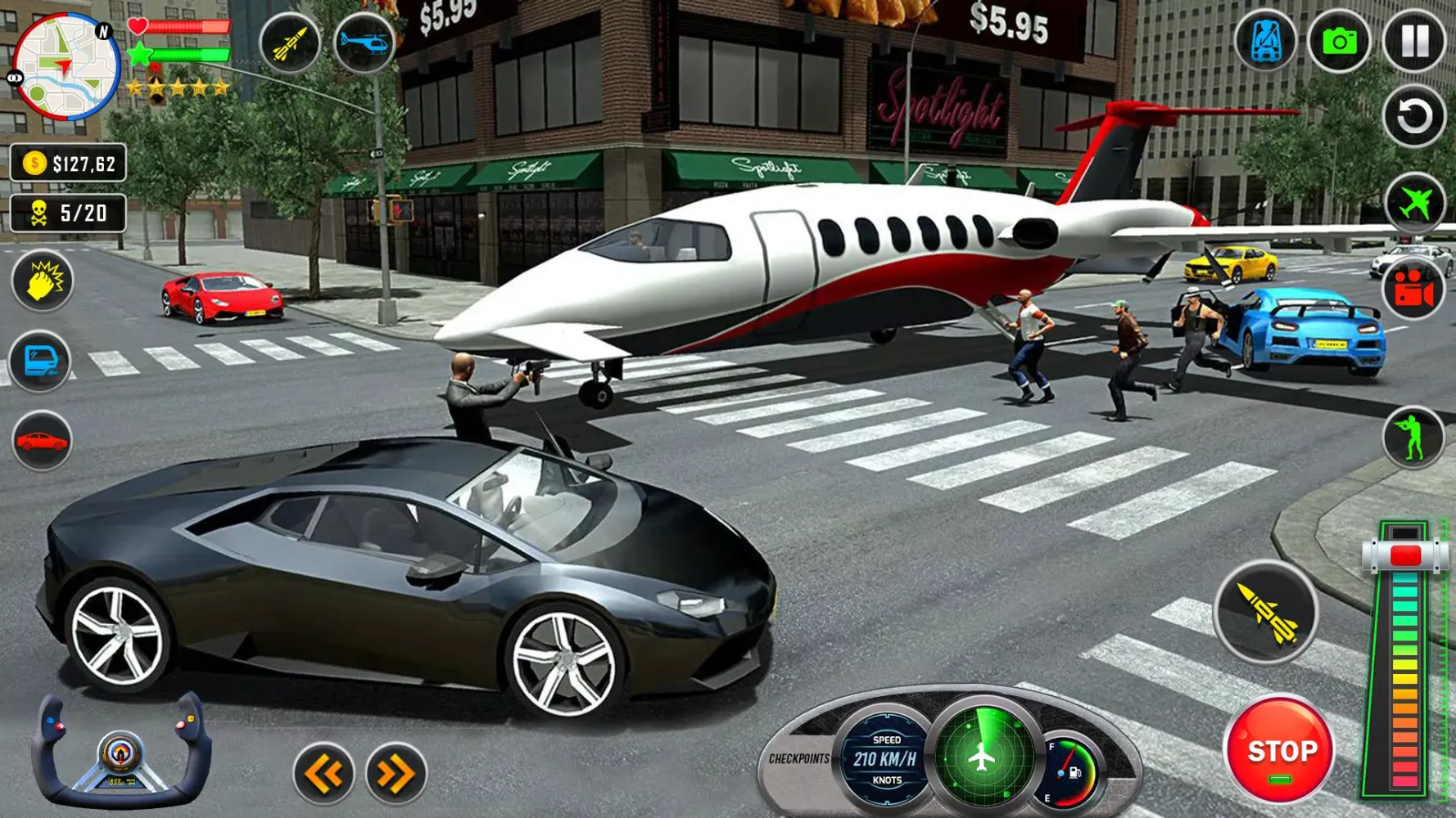 ภาพหน้าจอของ Vegas Crime Airplane Transport