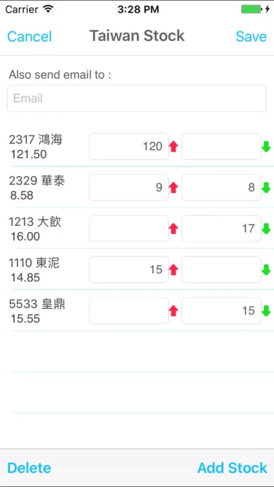 Скриншоты 台股警示器 Price Alert