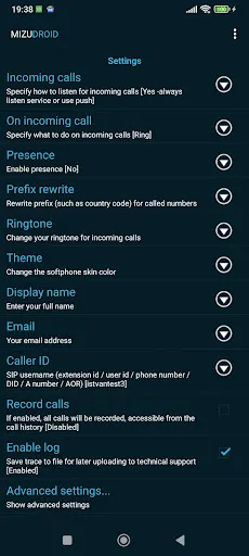 MizuDroid SIP VOIP Softphone应用截图