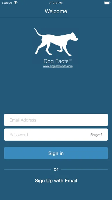 Ảnh chụp màn hình của Dog Facts Texts