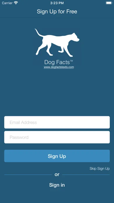 Ảnh chụp màn hình của Dog Facts Texts