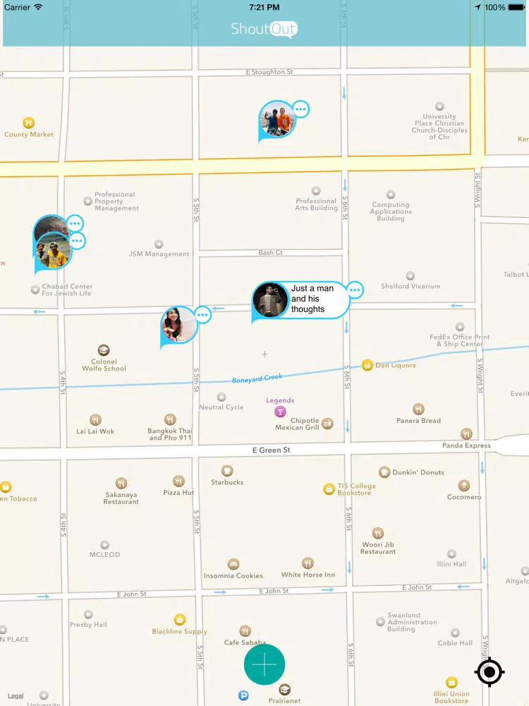 Shoutout - The Social Map iPad  Screenshots