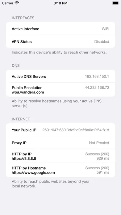 NetCheck Connectivity Screenshots
