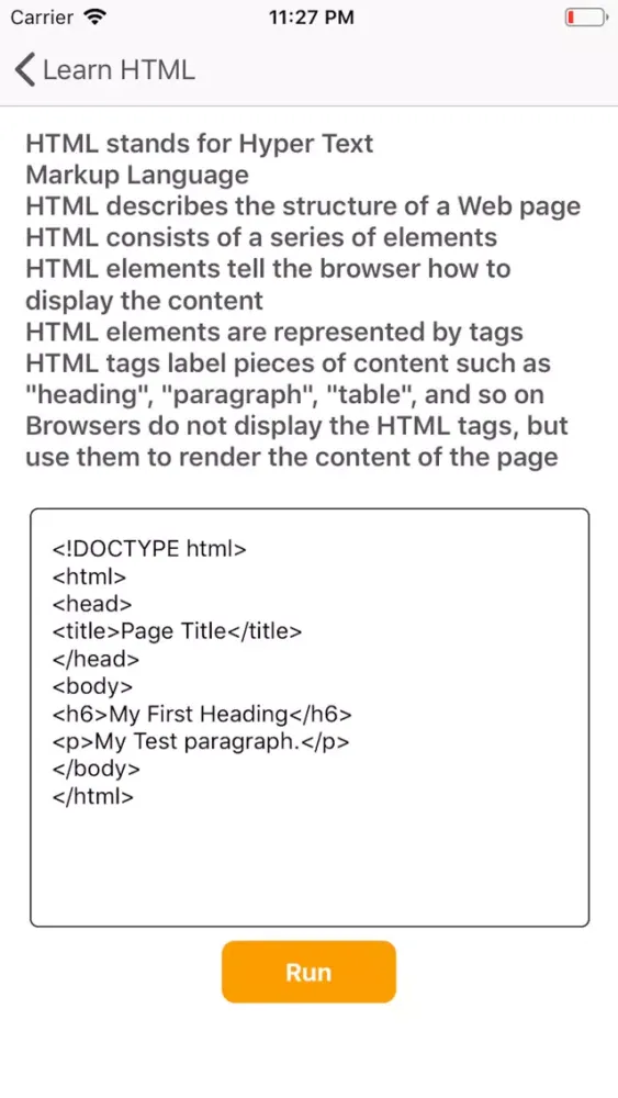 Basic Html Learning Ekran Görüntüleri