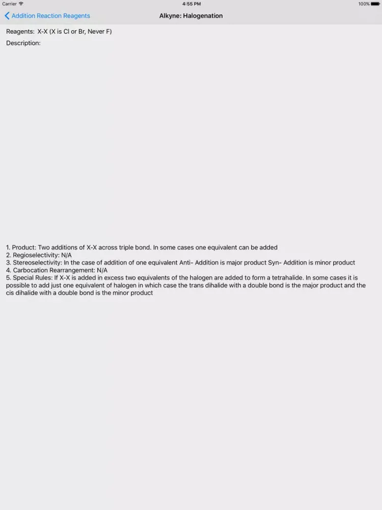 صور Organic Chemistry Addition Reaction Reagents iPad 