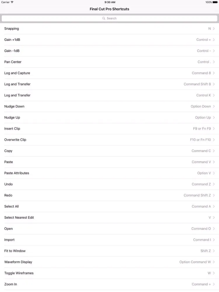 Screenshot di Shortcut: Final Cut Edition iPad 