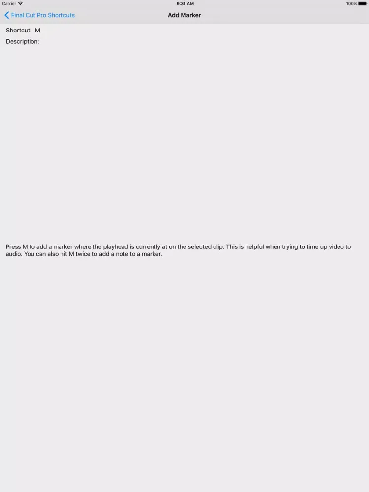 Screenshot di Shortcut: Final Cut Edition iPad 