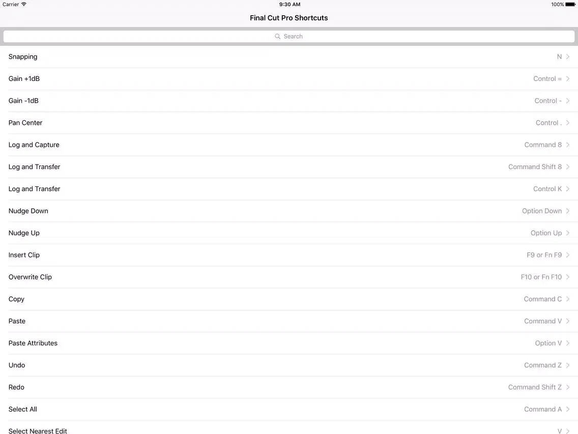 Screenshot di Shortcut: Final Cut Edition iPad 
