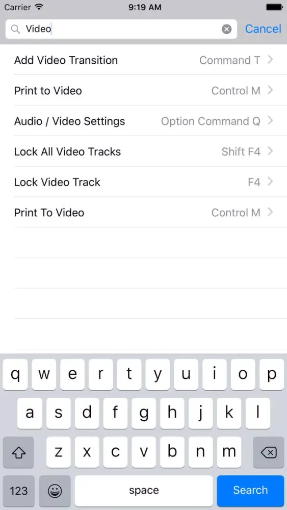 Screenshot di Shortcut: Final Cut Edition
