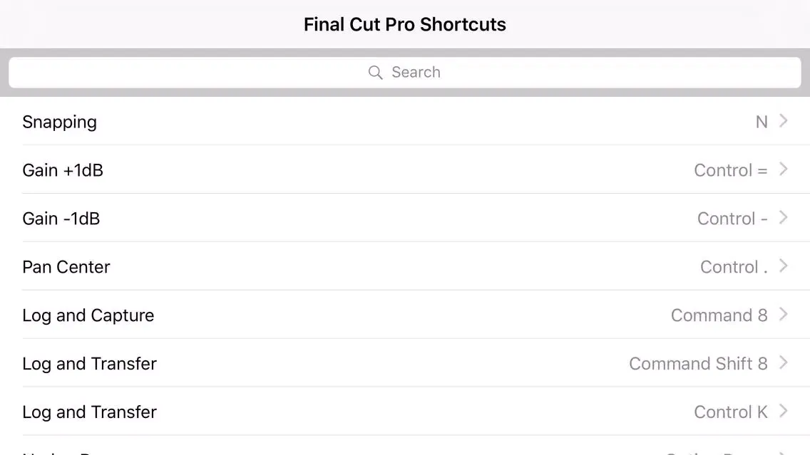 Screenshot di Shortcut: Final Cut Edition