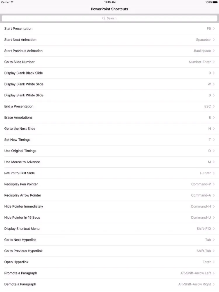 Shortcut: PowerPoint Edition iPad  Screenshots