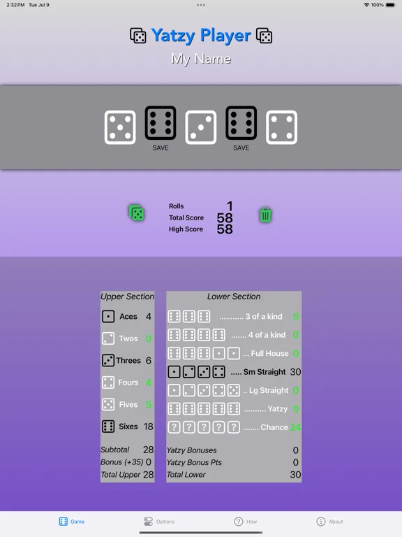Yatzy Player iPad  স্ক্রিনশট