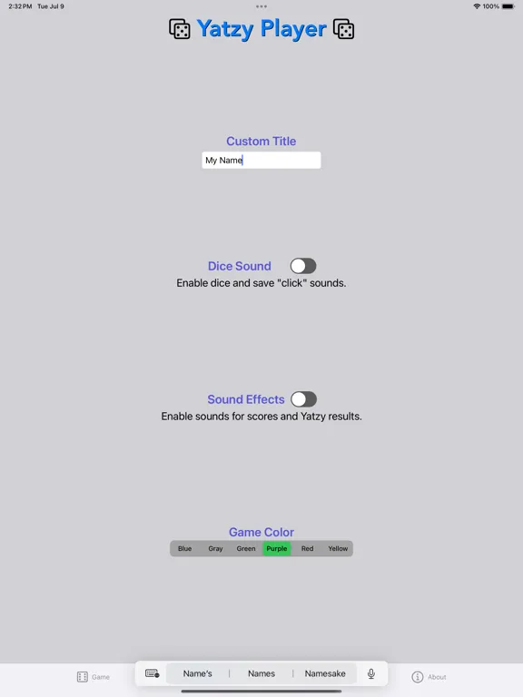 Yatzy Player iPad  স্ক্রিনশট