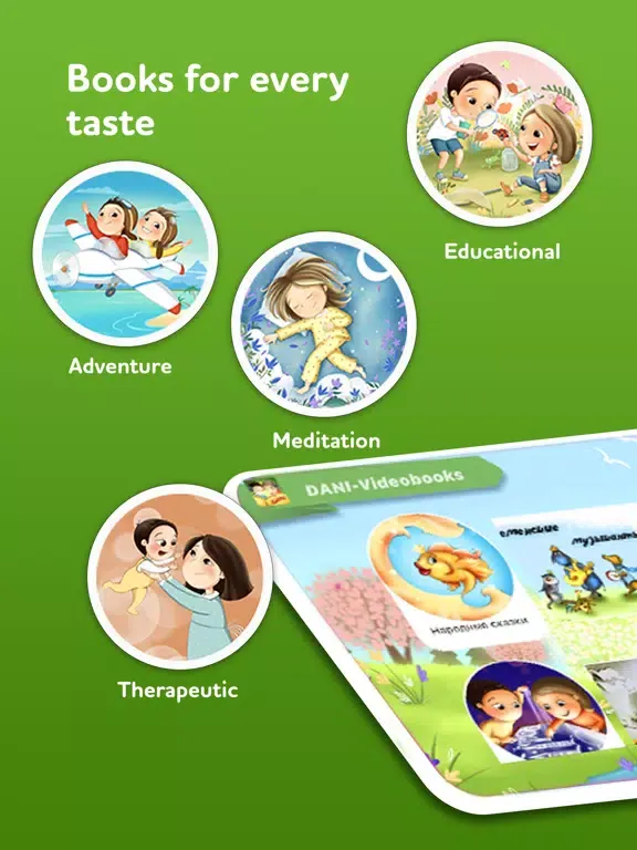 Tangkapan layar Dani: Videobooks, Audiobooks iPad 