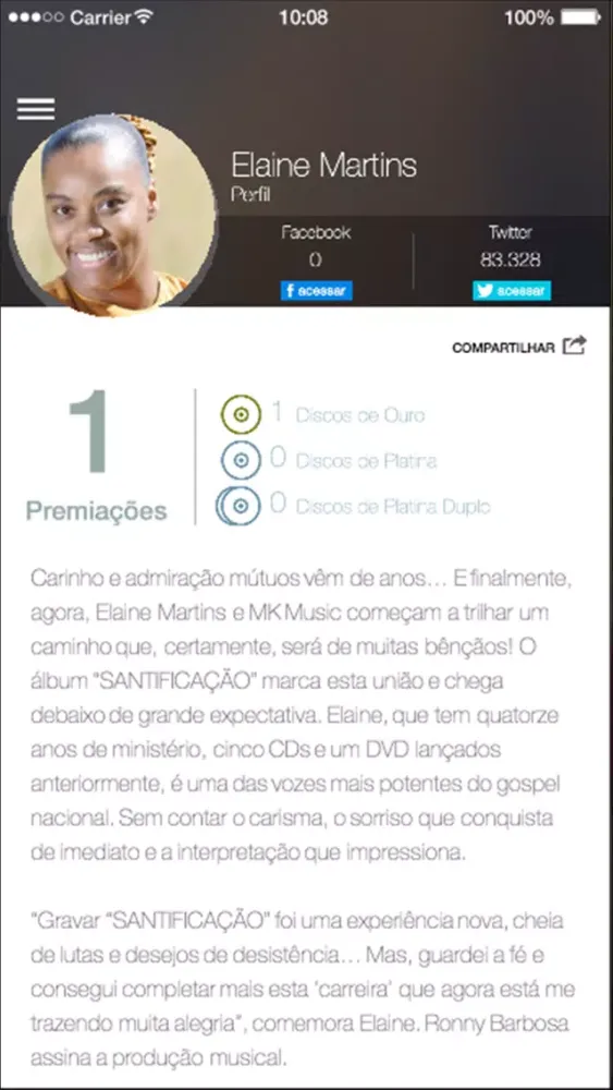 ภาพหน้าจอของ Elaine Martins - Oficial