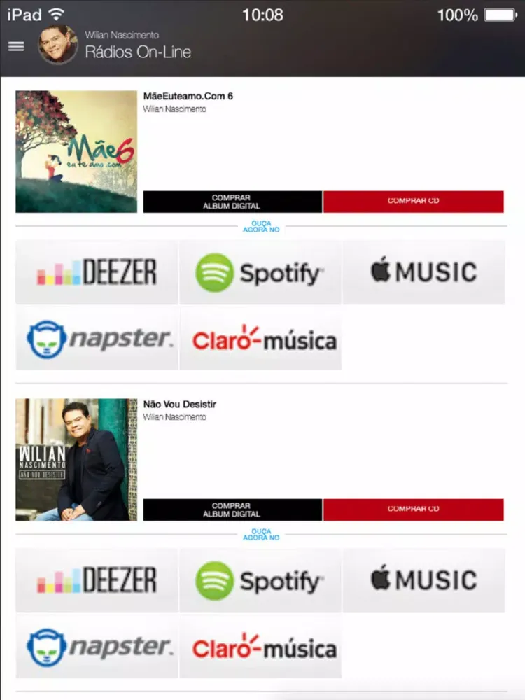 Wilian Nascimento - Oficial iPad 应用截图