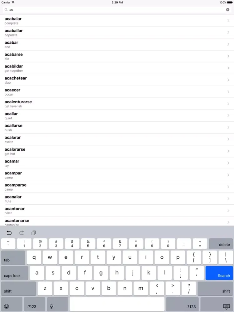 Ảnh chụp màn hình của Spanish Conjugation iPad 