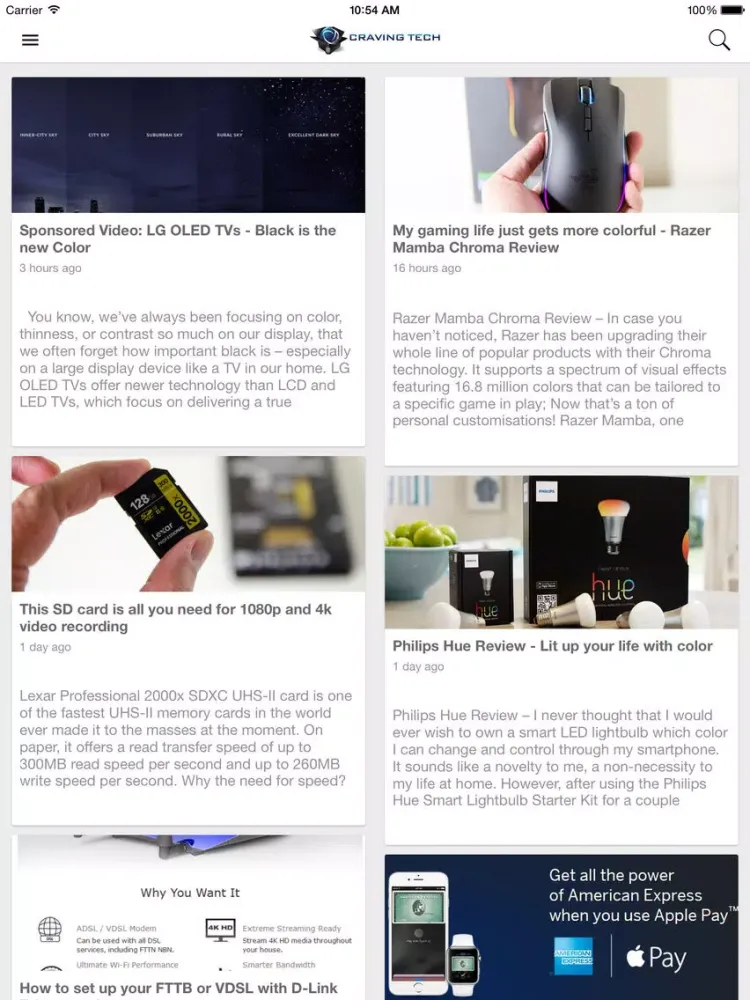 Capturas de pantalla de Craving Tech iPad 