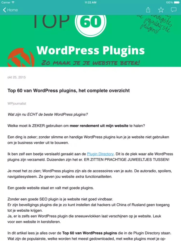 WPjournalist iPad  স্ক্রিনশট