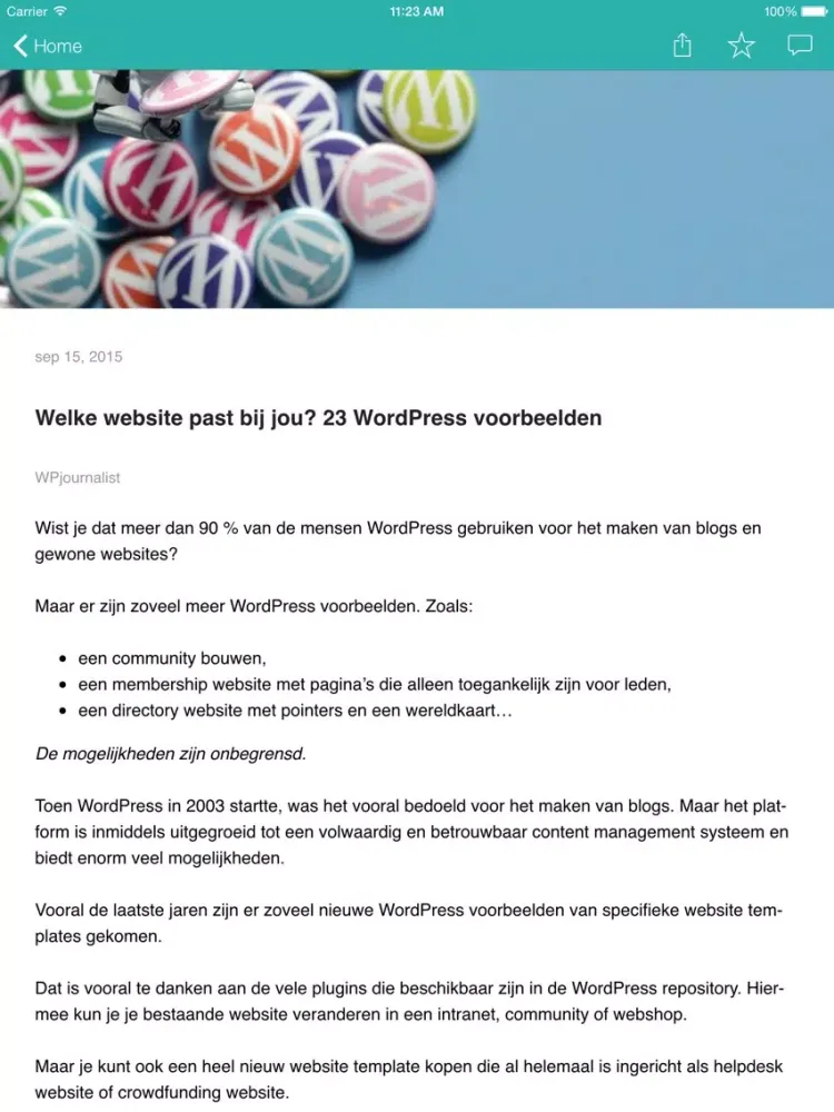 WPjournalist iPad  স্ক্রিনশট